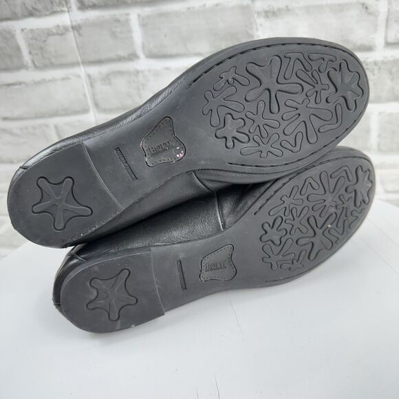 Born Julianne Ballet Flats Black Leather Women's Size 9/9.5 Casual Slip On Shoes - Picture 9 of 13